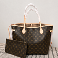 L. V.UITTON Tote Premium Monogram para Mujer con Neceser y Detalles en Cuero Claro – Bolso Grande Elegante para Uso Diario