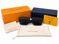 Gafas de Sol Estilo Luxury Oversize Negro con Detalles Dorados