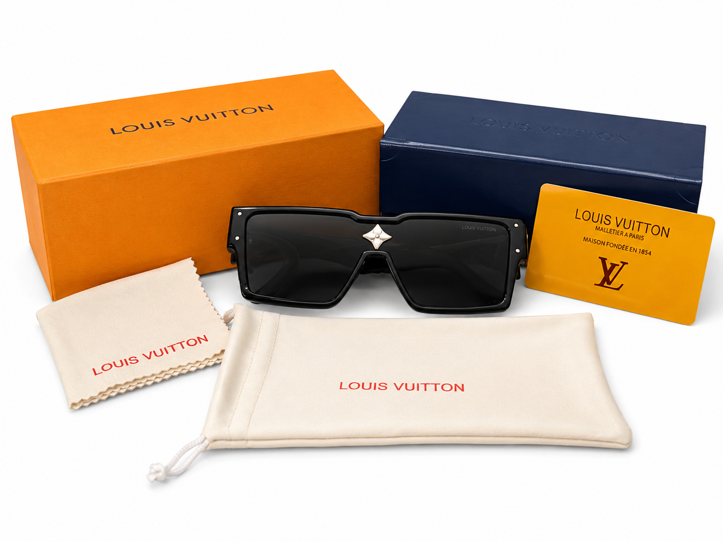 Gafas de Sol Estilo Luxury Oversize Negro con Detalles Dorados