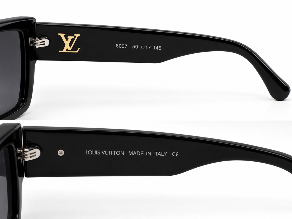Gafas de Sol Estilo Luxury Oversize Negro con Detalles Dorados