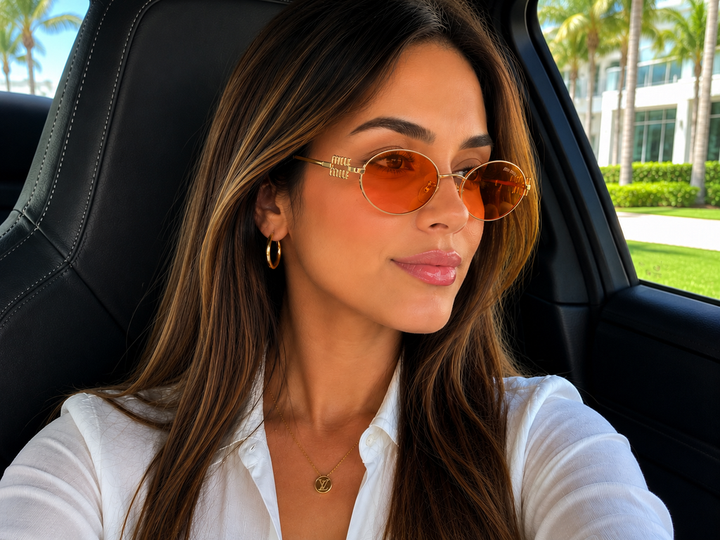 M.I.U M.I.U Gafas de Sol Estilo Luxury Ovaladas – Diseño Vintage Y2K Premium
