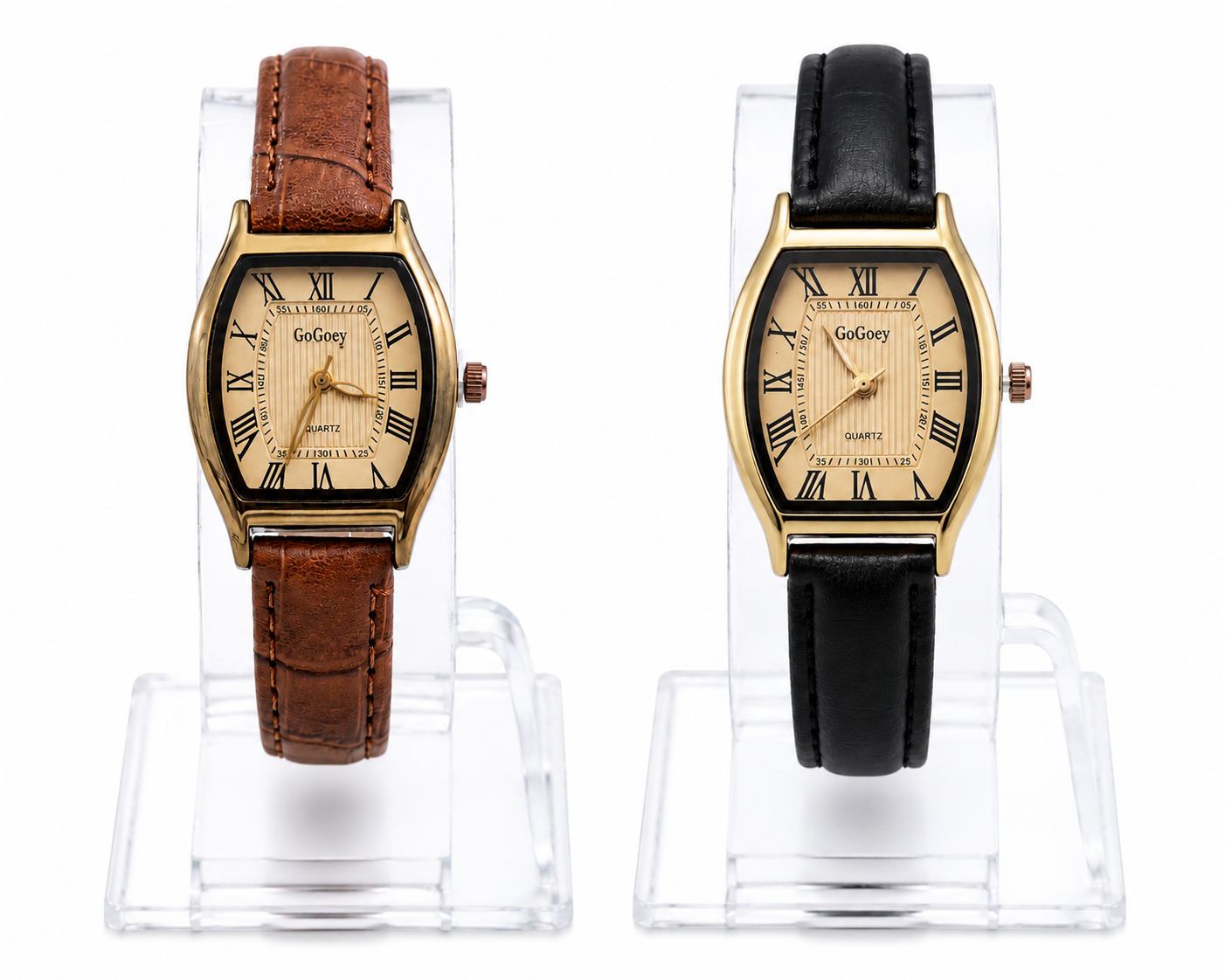 Reloj Vintage Elegante para Mujer – Correa de Cuero PU en Negro o Marrón