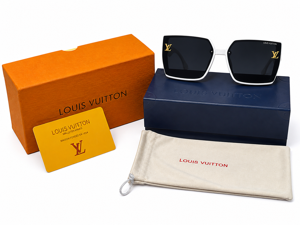 L.V Luxury Square Sunglasses for Women L.V | Premium Designer Style | UV400 Protection | Fashion Oversized Frame