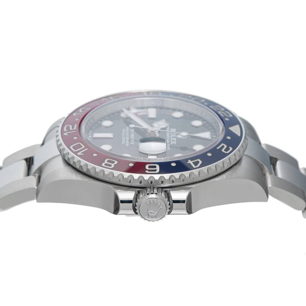 R.O.L.E.X. P.E.P.S.I Luxury GMT Style Watch – Dual Time Stainless Steel | Red & Blue Bezel Sport Edition