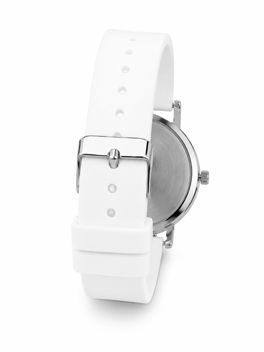 Reloj Unisex Minimalista con Correa de Silicona Blanca