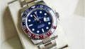 R.O.L.E.X. P.E.P.S.I Luxury GMT Style Watch – Dual Time Stainless Steel | Red & Blue Bezel Sport Edition