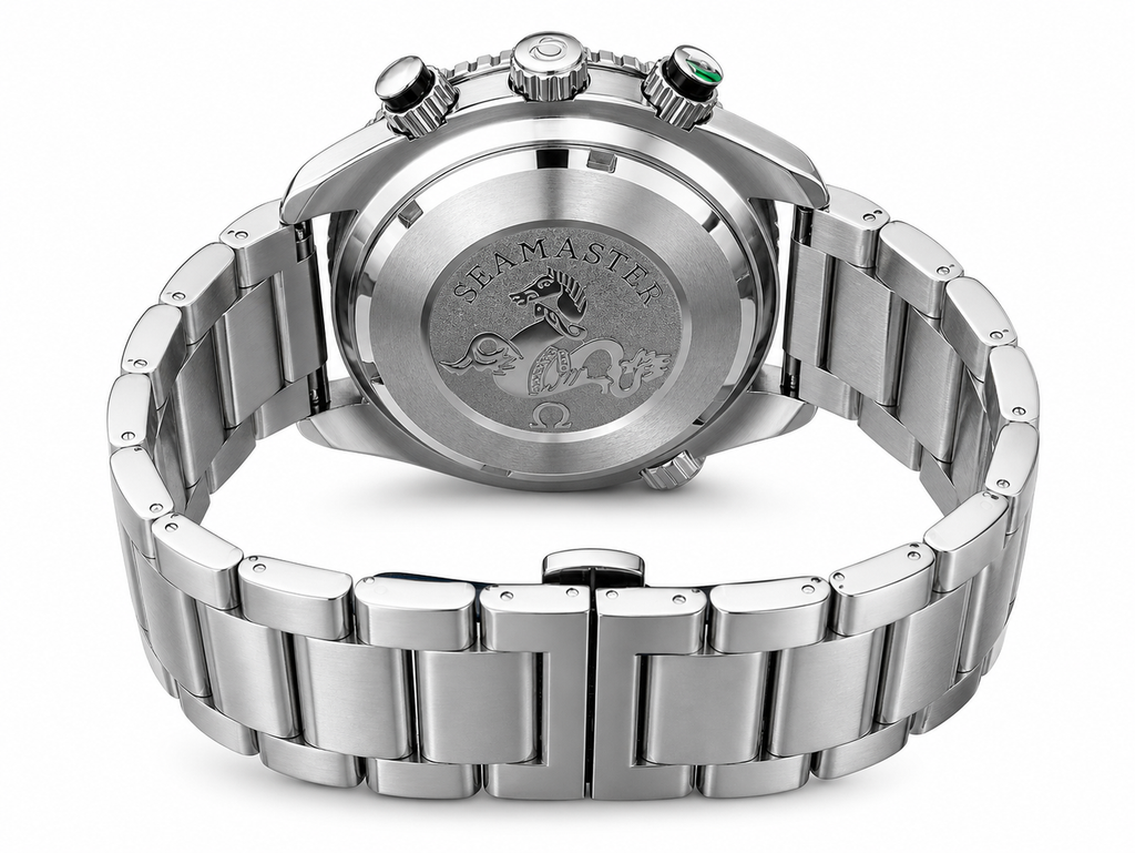 O.M.E.G.A. Luxury Diver Chronograph Watch – Stainless Steel, Date Display, Sport Style, Water Resistant Design