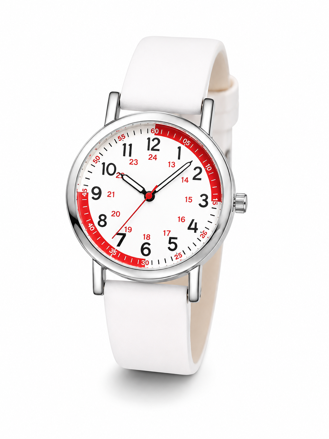 Reloj Unisex Minimalista con Correa de Silicona Blanca