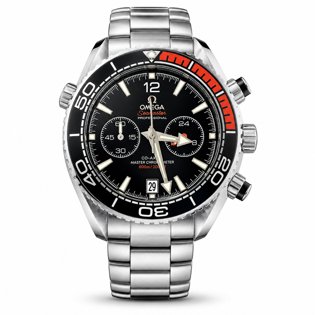 O.M.E.G.A. Luxury Diver Chronograph Watch – Stainless Steel, Date Display, Sport Style, Water Resistant Design