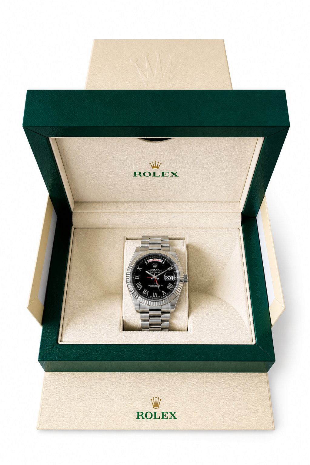 R.O.L.E.X. Luxury Stainless Steel Watch – Day-Date Style | Full Set Box & Papers | Premium Finish